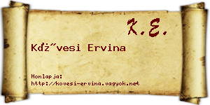 Kövesi Ervina névjegykártya